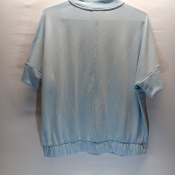 Banana Republic Ladies Medium Over Sized Mock Neck Banded Hem Tee Light Blue GUC - Picture 5 of 9